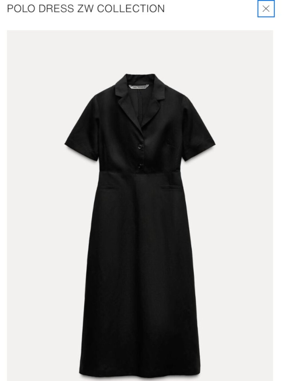 Zara - Polo Dress ZW collection - size XS - lyocel/linen